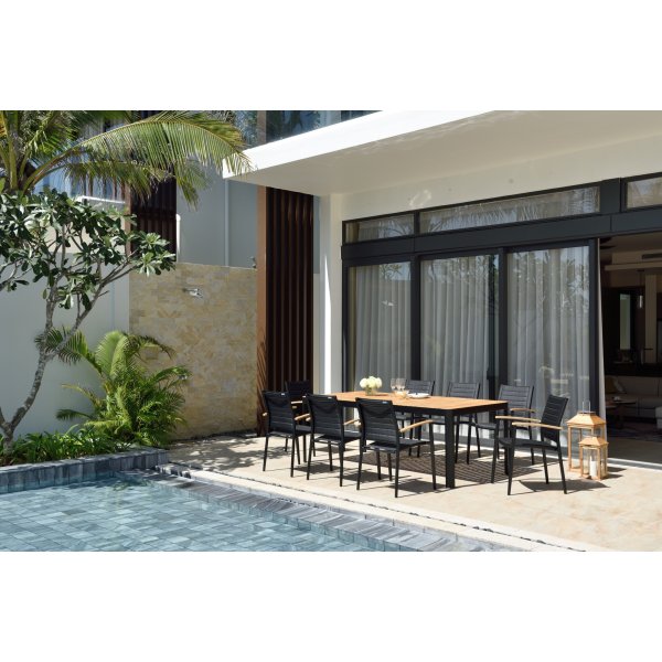 Groupe de repas Portals 19 - Noir/teck Groupe de repas Portals 19 - Noir/teck