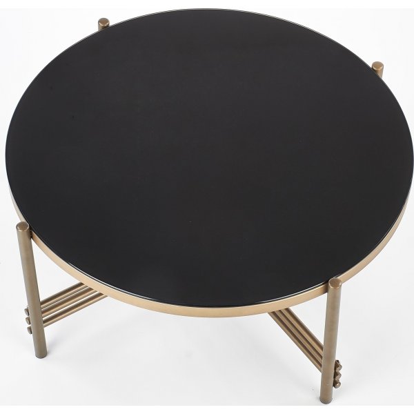 Salontafel Jenelle in zwart/goud - Ø80 cm Salontafel Jenelle in zwart/goud - Ø80 cm