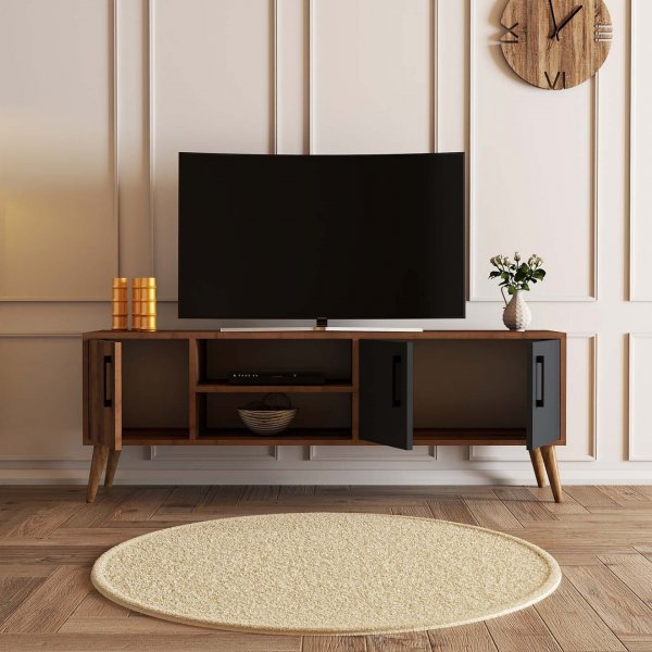 Exxen TV-bnk 150 cm - Valnt/ antracit