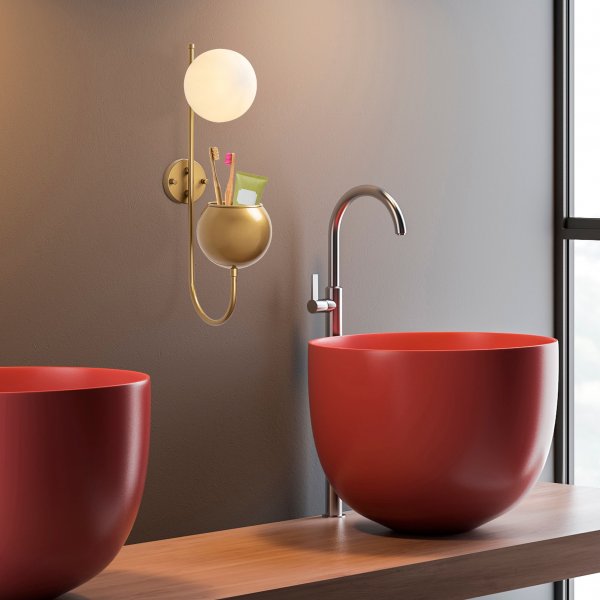 Potter wandlamp 11485 - Goud/wit