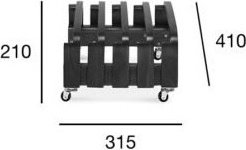 Chariot à chaises Tari, 4 chaises - N'importe quelle couleur Chariot à chaises Tari, 4 chaises - N'importe quelle couleur