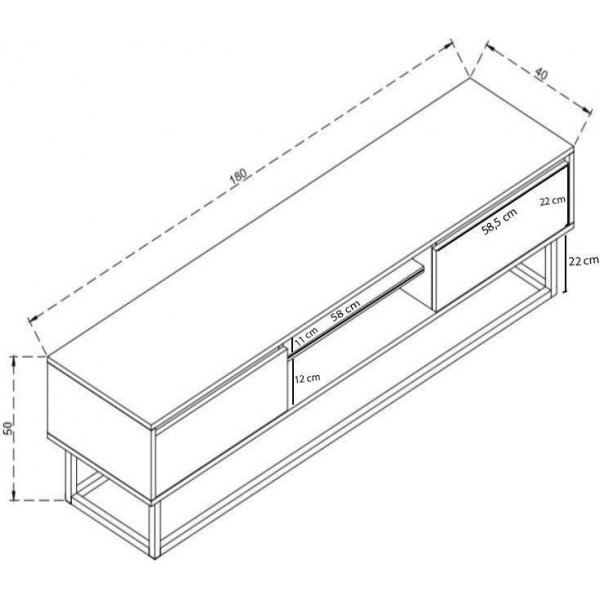 Banc multimédia Belinda 180 cm - Noir/pin Banc multimédia Belinda 180 cm - Noir/pin