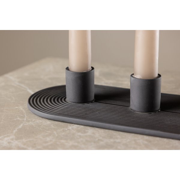 Dian ljusstake 24 x 10,5 x 4 cm - Svart