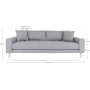 Lido 3-sits soffa - Ljusgr