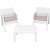 Groupe salon Lara avec 2 fauteuils et table - Blanc