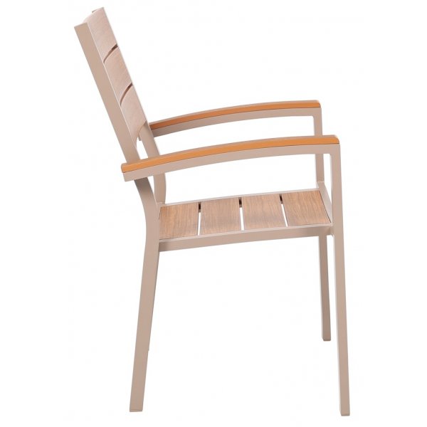 Matgrupp med 4 stolar och matbord 150 x 90 cm beige/ek - Las Vegas