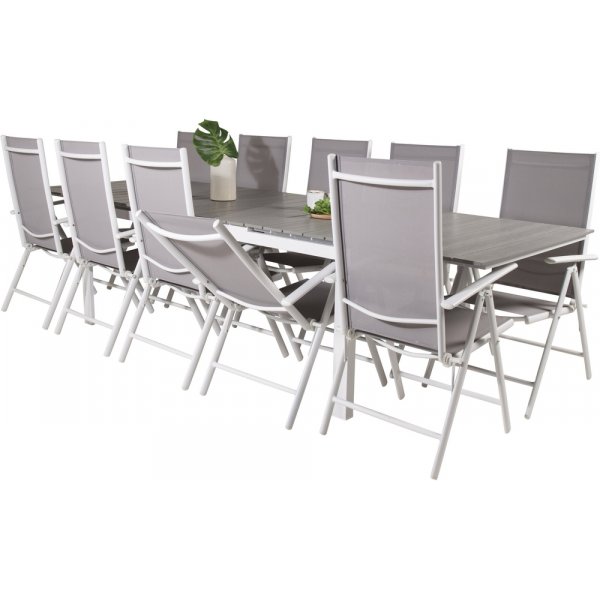 Levels utematgrupp med 10 st Break stolar - Gr/Vit