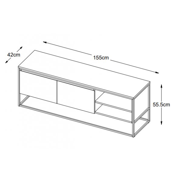 Banc TV Idem en chêne huilé 155 cm Banc TV Idem en chêne huilé 155 cm