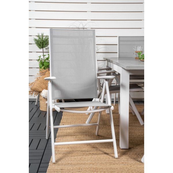 Albany utematgrupp med 6 st Break stolar - Grå/Vit Albany utematgrupp med 6 st Break stolar - Grå/Vit