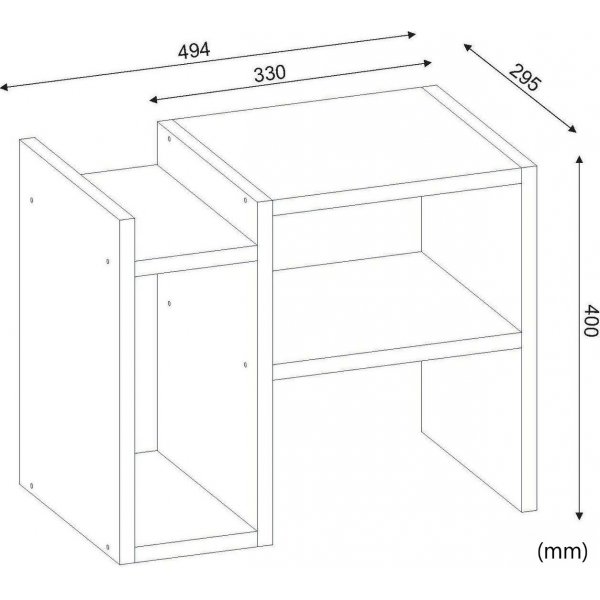 Pilon sidobord 49,4 x 29,5 cm - Vit