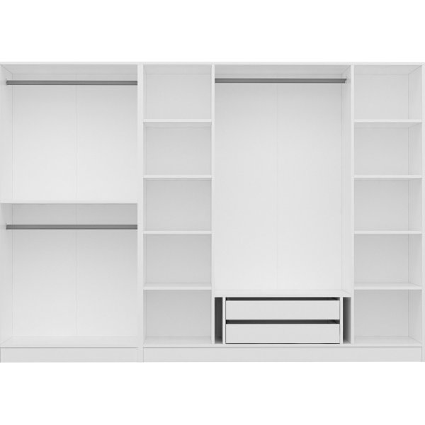 Armoire Cikani avec porte miroir 225x52x210 cm - Blanc Armoire Cikani avec porte miroir 225x52x210 cm - Blanc