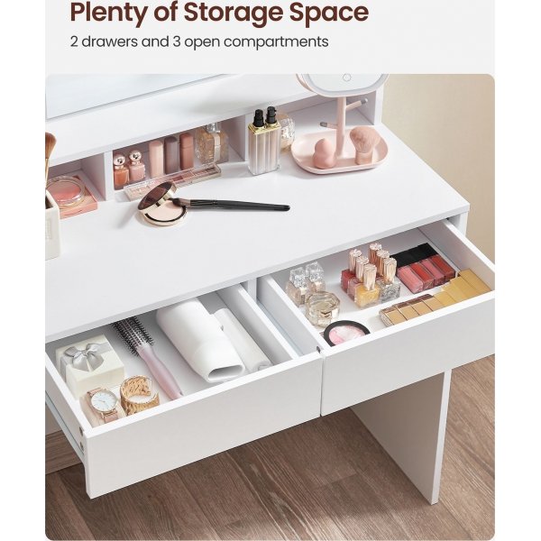 Eveline sminkbord 80 x 40 cm - Vit Eveline sminkbord 80 x 40 cm - Vit