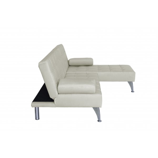 Divansoffa med bddfunktion beige sammet