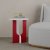 Table d\\\'appoint Lunar 40 x 40 cm - Blanc/rouge