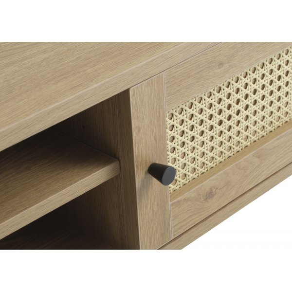 Banc multimédia Menu - Chêne/rotin artificiel Banc multimédia Menu - Chêne/rotin artificiel