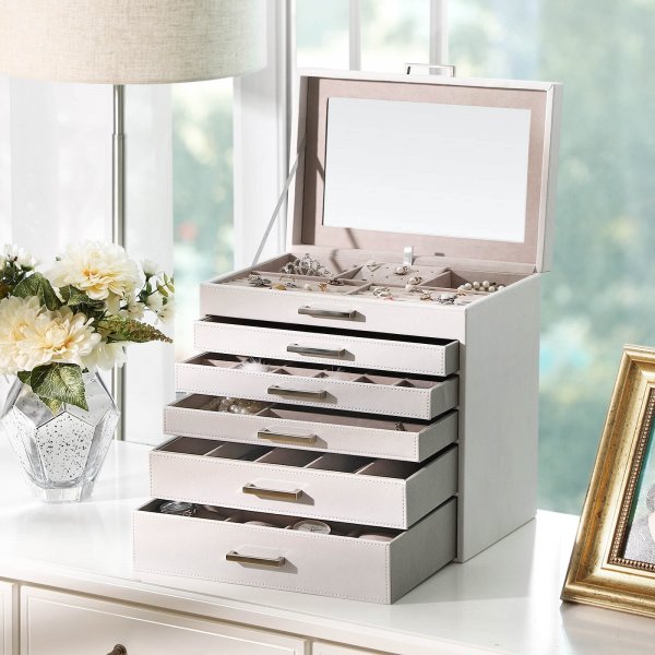 Facet geslepen juwelendoosje - Wit Facet geslepen juwelendoosje - Wit