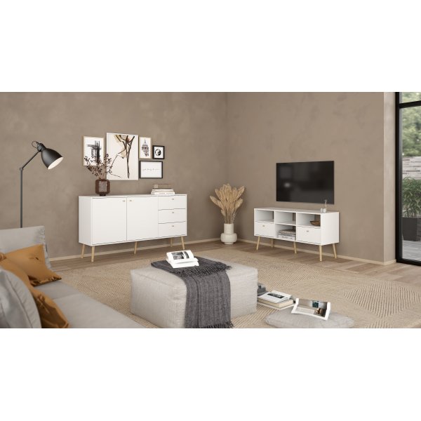 Bodo TV-möbel med 2 lådor - Vit Bodo TV-möbel med 2 lådor - Vit