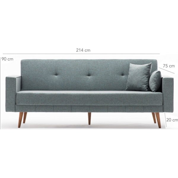 Dublin 3-sits bäddsoffa - Blå Dublin 3-sits bäddsoffa - Blå