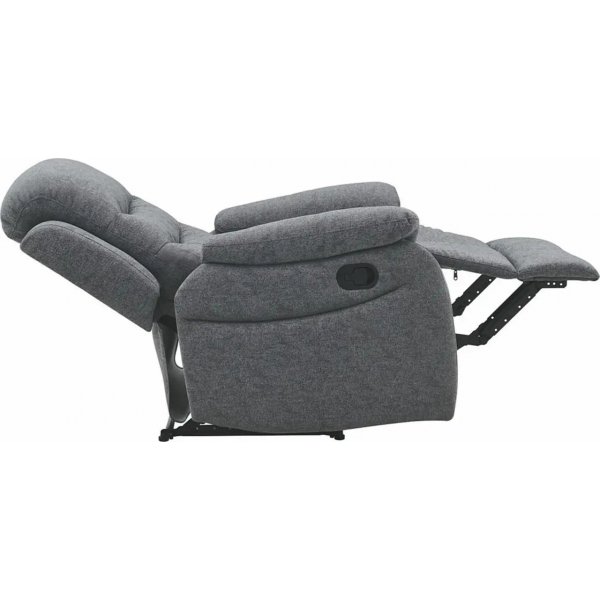 Reclinerfåtölj i grått tyg Reclinerfåtölj i grått tyg