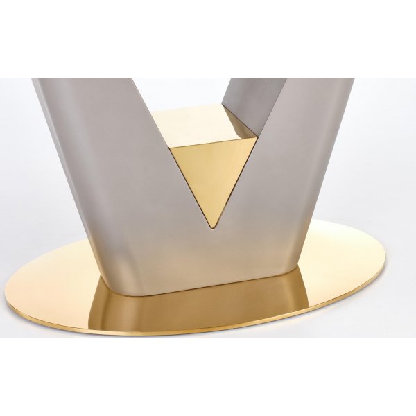 Table à manger Valentino 160-220 x 90 cm - Marbre gris/gris clair/or Table à manger Valentino 160-220 x 90 cm - Marbre gris/gris clair/or