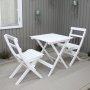 Wilma utegrupp bord 65 x 65 cm inkl 2 st Knohult stolar -Vit