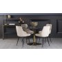 Plaza matgrupp, marmorbord med 4 st Theo sammetsstolar - Beige/Gr/Mssing