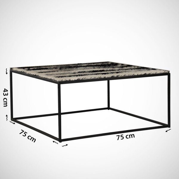 Poly soffbord 75 x 75 cm - Svart/vit Poly soffbord 75 x 75 cm - Svart/vit