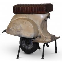 Scooter barstol - Vintage beige / Brun
