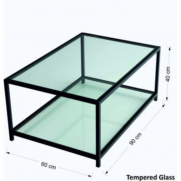 Astro soffbord 90 x 60 cm - Svart/rök Astro soffbord 90 x 60 cm - Svart/rök