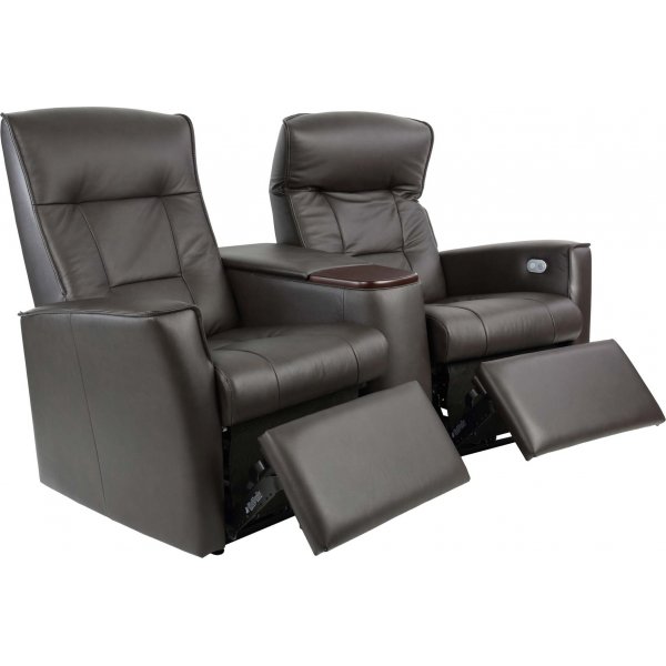 Canapé de cinéma électrique 2 places Hjellegjerde Ullstein - Marron Canapé de cinéma électrique 2 places Hjellegjerde Ullstein - Marron