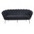 Soffa 3-sits i svart sammet - Kingsley