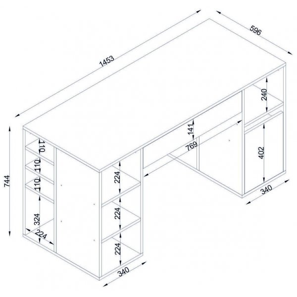 Diamond skrivbord 145,3x59,6 cm - Vit Diamond skrivbord 145,3x59,6 cm - Vit