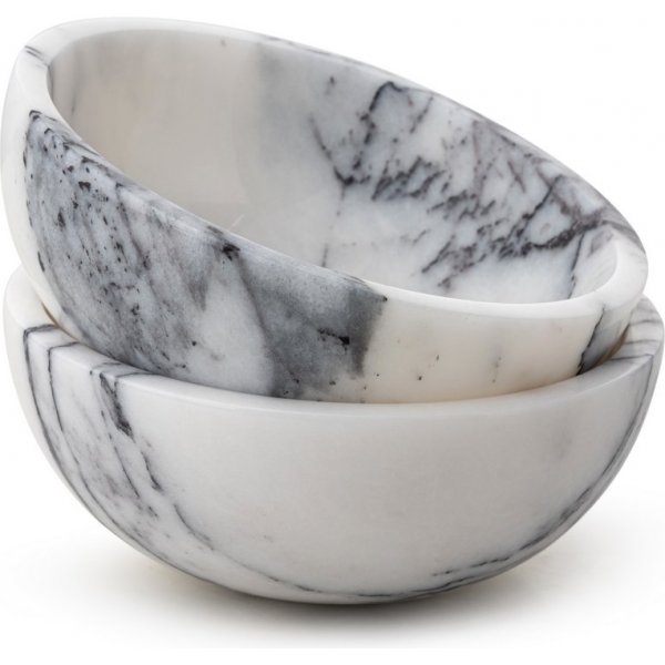 Skålar i vit marmor från Sicilien - 2 delar Skålar i vit marmor från Sicilien - 2 delar