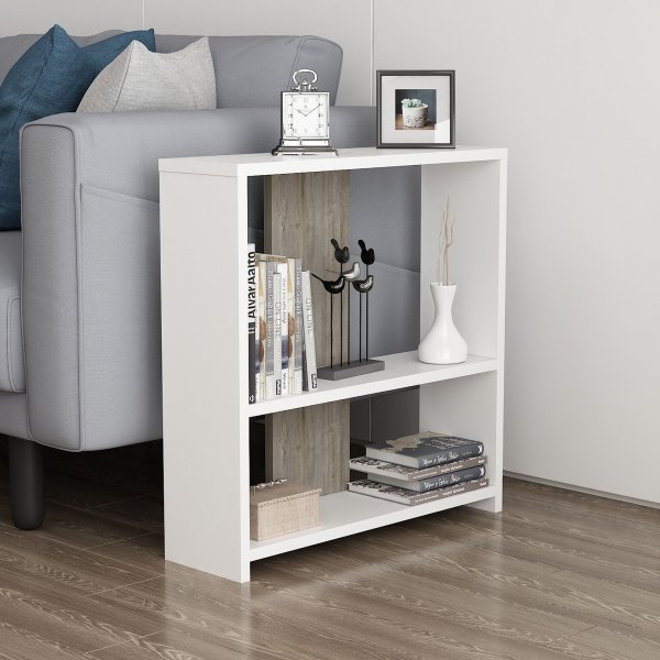 Dosi sidobord 60 x 17,6 cm - Vit/wenge