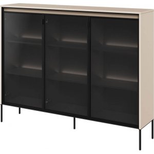 Vitrine Trend H118 cm - Beige/noir