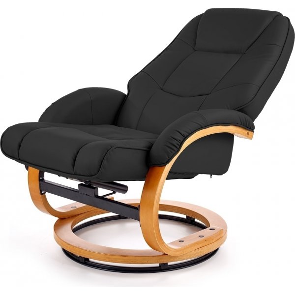 Massageftlj med fotpall i svart pu - Lanzer + Textilrengring fr mbler