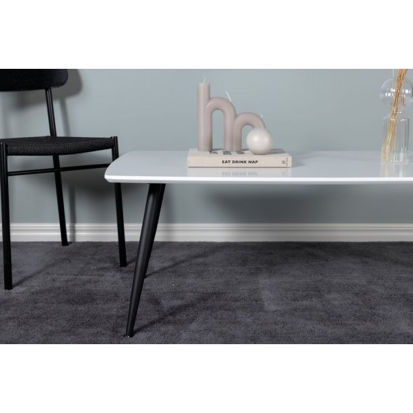 Klockarns soffbord 120 x 70 cm - Vit/svart
