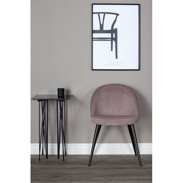 Chaise de salle  manger Alice - Velours ctel rose