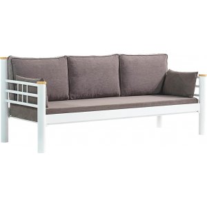 Kappis 3-sits utesoffa - Vit/brun + Fläckborttagare för möbler Kappis 3-sits utesoffa - Vit/brun + Fläckborttagare för möbler