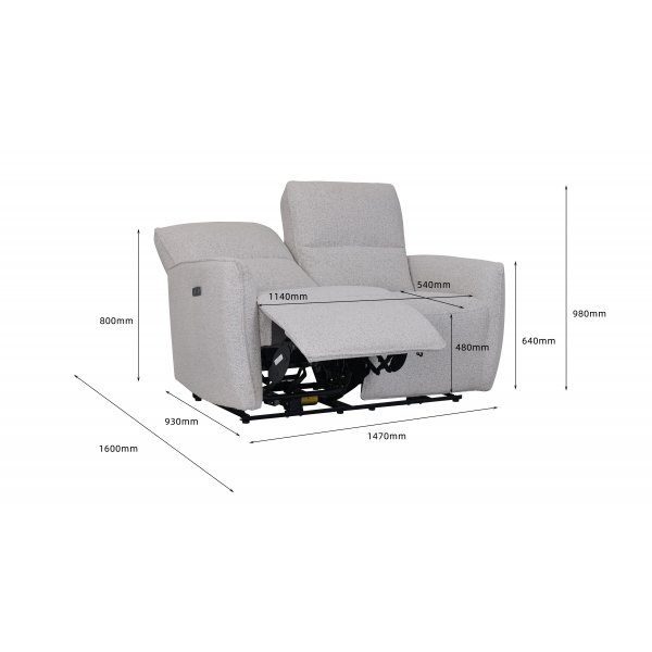 Soffa elektrisk recliner 2-sits - Ljus bouclè soffa Soffa elektrisk recliner 2-sits - Ljus bouclè soffa