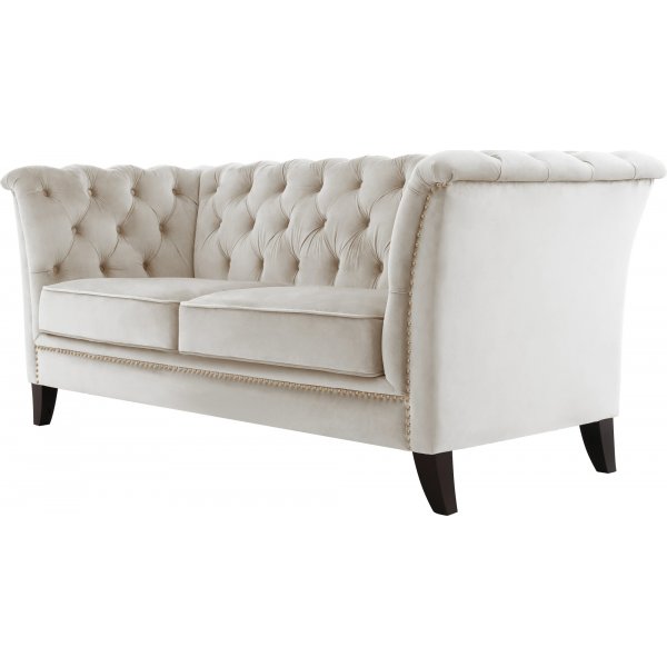 Bank 2-zits chesterfield beige - Milton