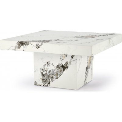 Monolit soffbord 80 x 80 cm - Vit marmor