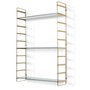 Stream wandplank messing/zwart glas marmer