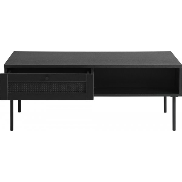 Table basse noire avec tiroir Menu 110x60 cm Table basse noire avec tiroir Menu 110x60 cm