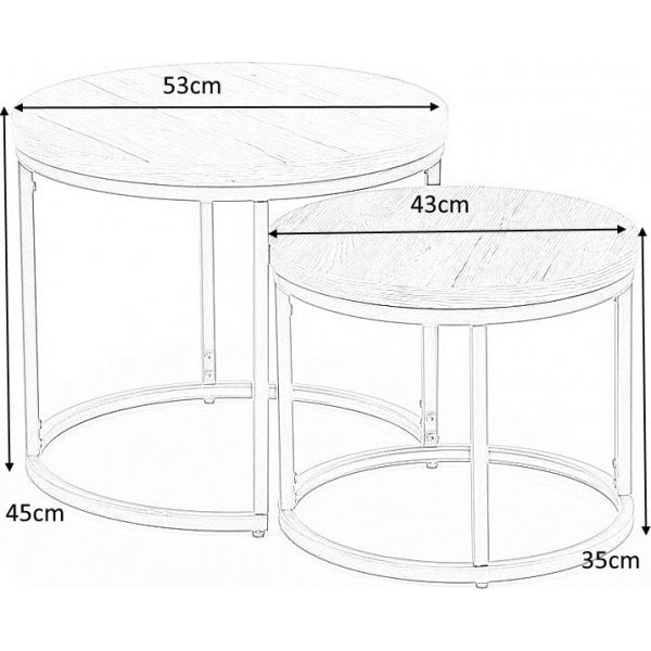 Table basse Tore Ø43/53 cm - Marbre blanc/noir Table basse Tore Ø43/53 cm - Marbre blanc/noir