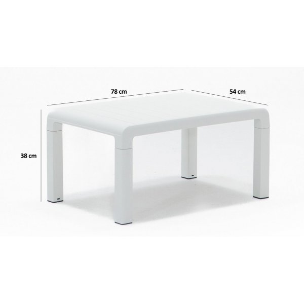 Groupe salon Lara avec canapé 3 places, 2 fauteuils et table sans coussins - Blanc Groupe salon Lara avec canapé 3 places, 2 fauteuils et table sans coussins - Blanc