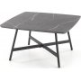 Estense soffbord 75 x 75 cm - Gr marmor/svart