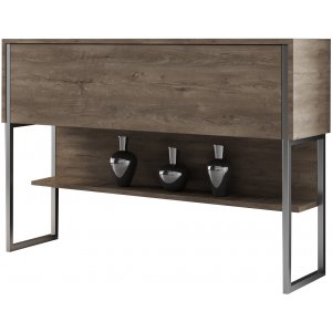 Lux reliftafel 120 x 30 cm - Walnoot/zilver