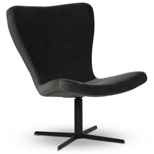 Tulpan designfåtölj - Mörkgrå (Sammet) / Svart + Matt- och textilrengöring Tulpan designfåtölj - Mörkgrå (Sammet) / Svart + Matt- och textilrengöring