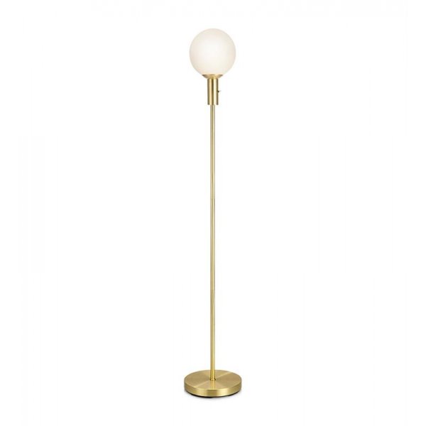 Minna Golvlampa - Borstad Mssing/Vit